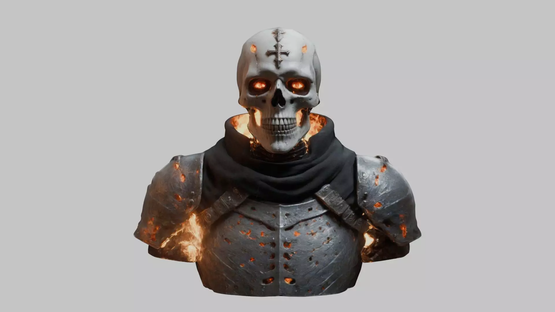 Skull Templar Knight 3D Model Low-poly 3D model_0