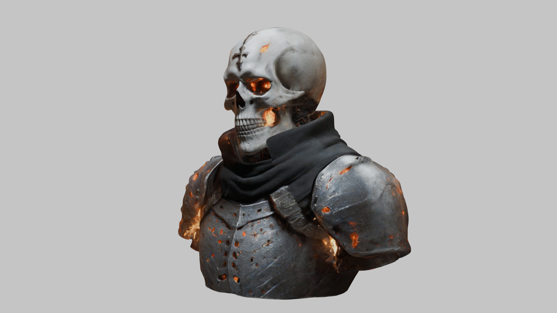 Skull Templar Knight 3D Model Low-poly 3D model_6