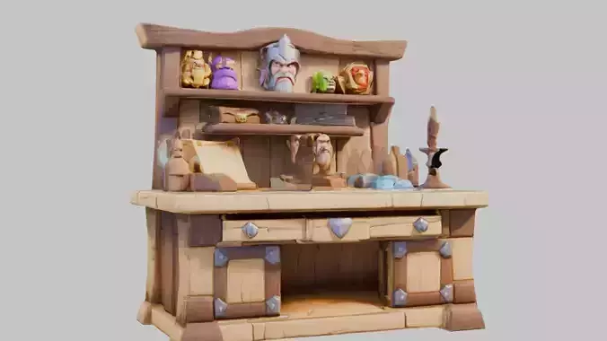 Cartoon Stylized Desk