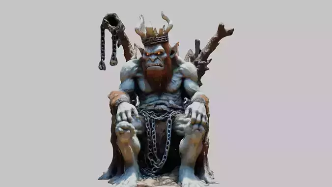 Towering Cave Troll 3D Model Low-poly 3D model