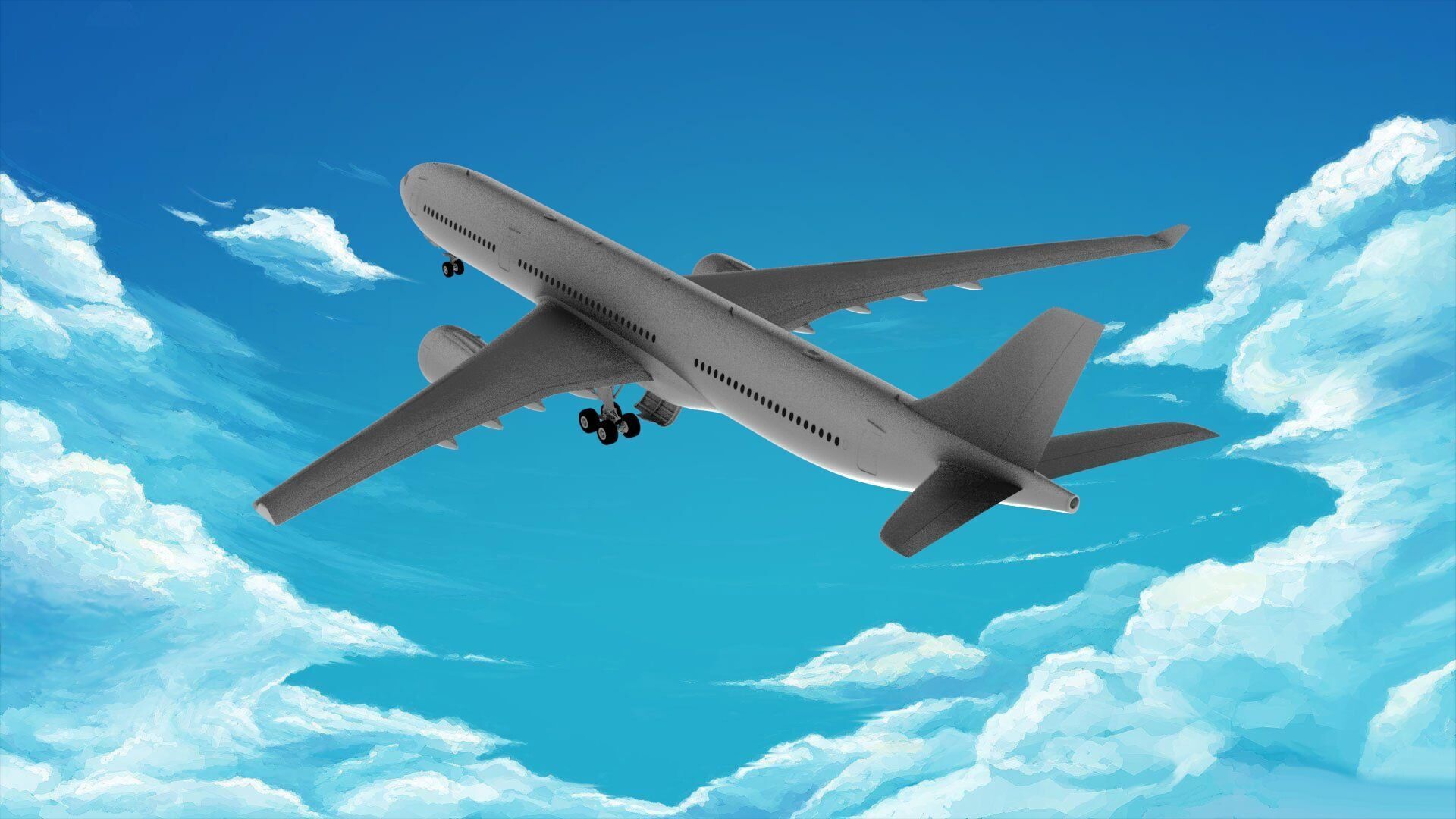 Airbus A330-300 3D model_1