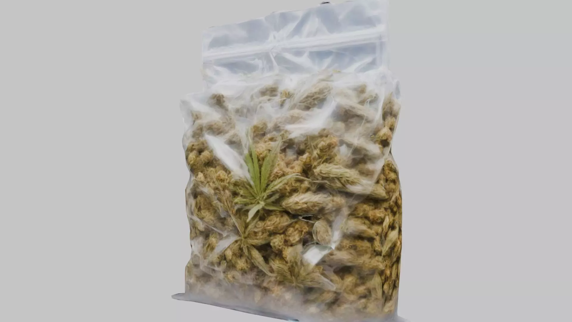 Transparent Plastic Weed Cannabis CBD THC Bag 3D Model Low-poly 3D model