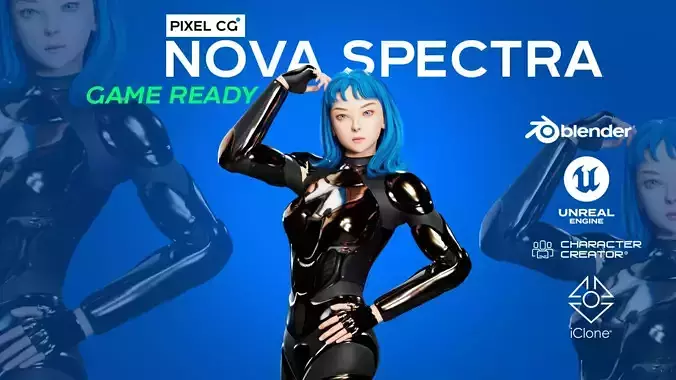 NOVA SPECTRA Concepted UE5 Game Character  Low-poly 3D model