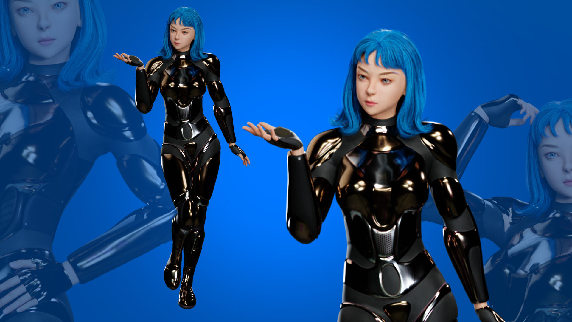 NOVA SPECTRA Concepted UE5 Game Character  Low-poly 3D model_1