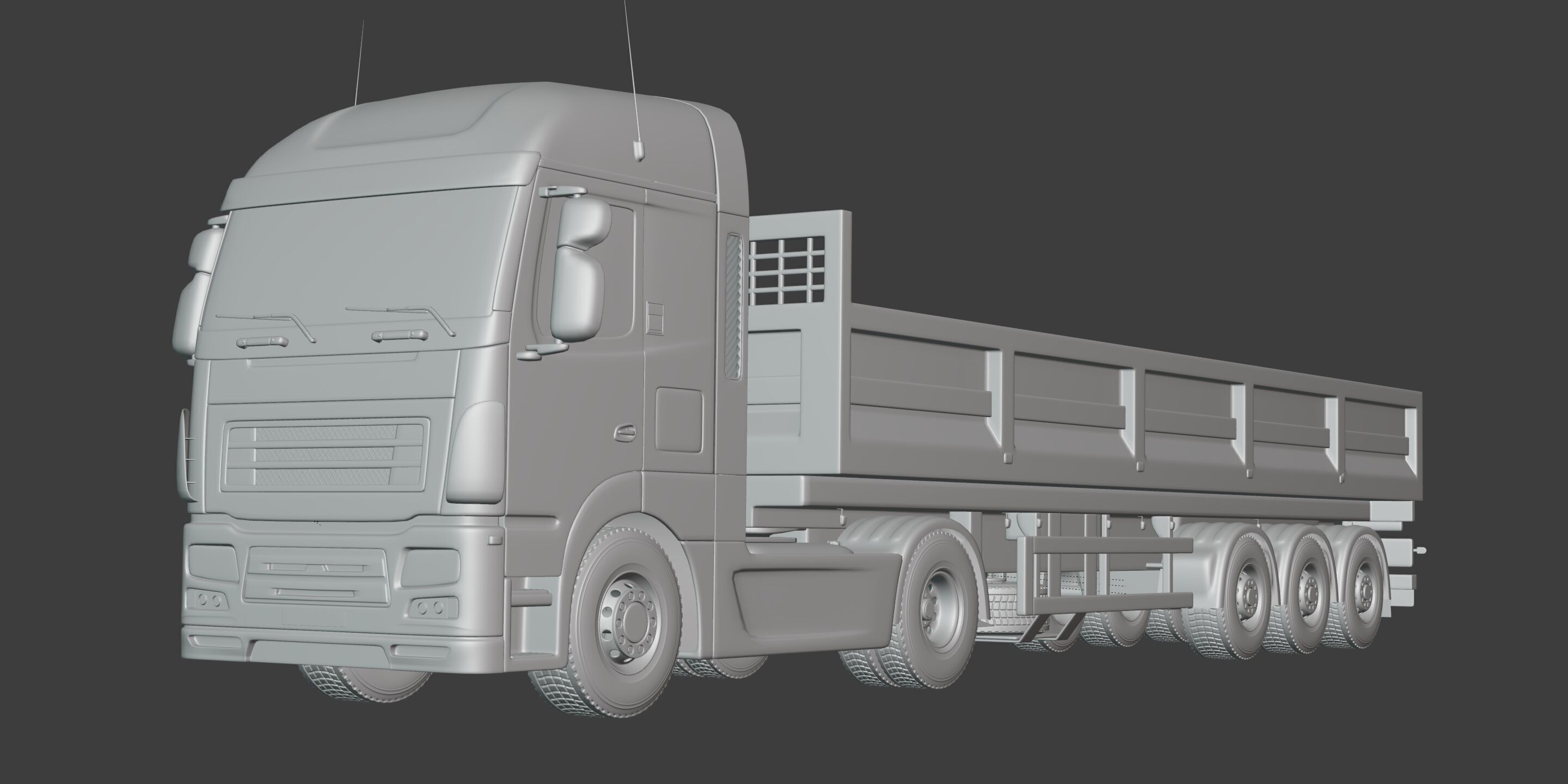 Generic Tipping - Dump- Construction Heavy Truck 3D model_3