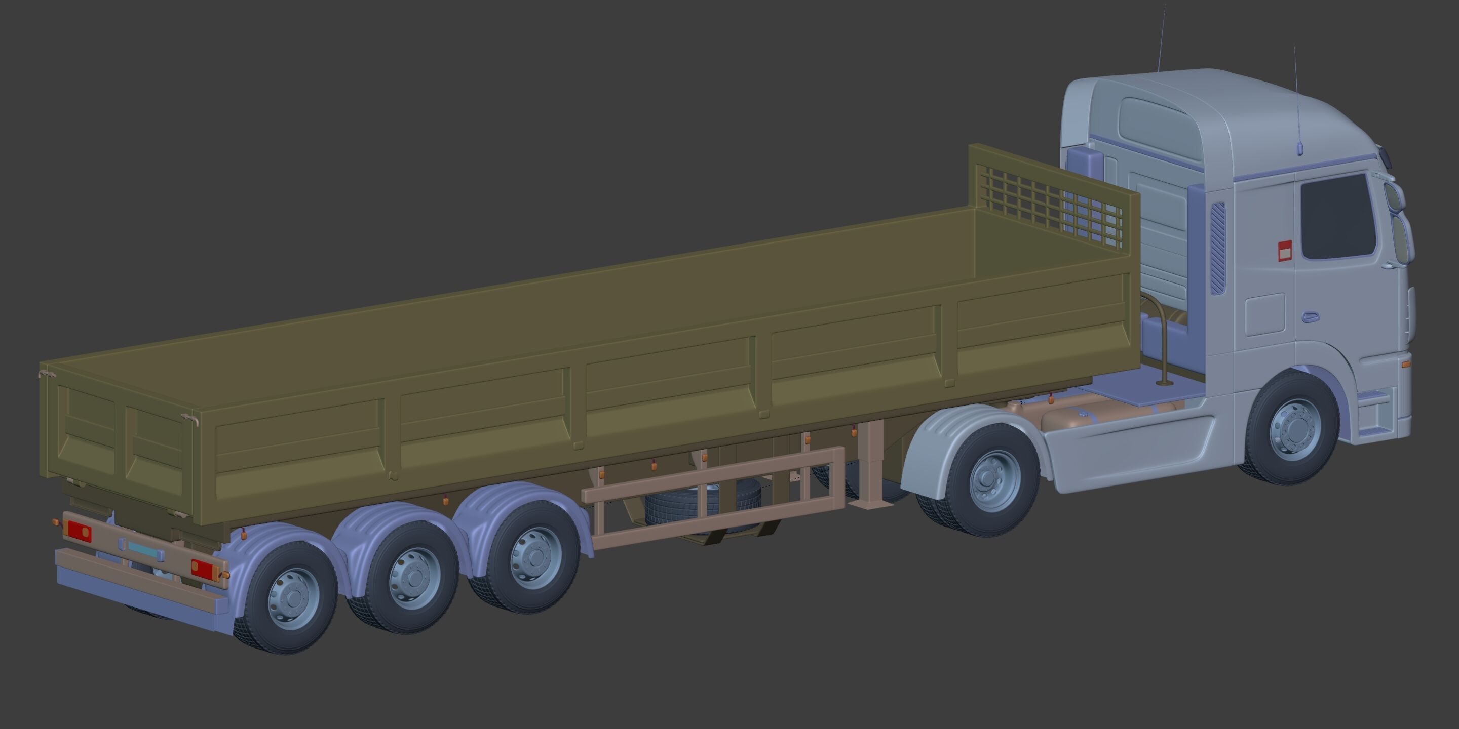 Generic Tipping - Dump- Construction Heavy Truck 3D model_9