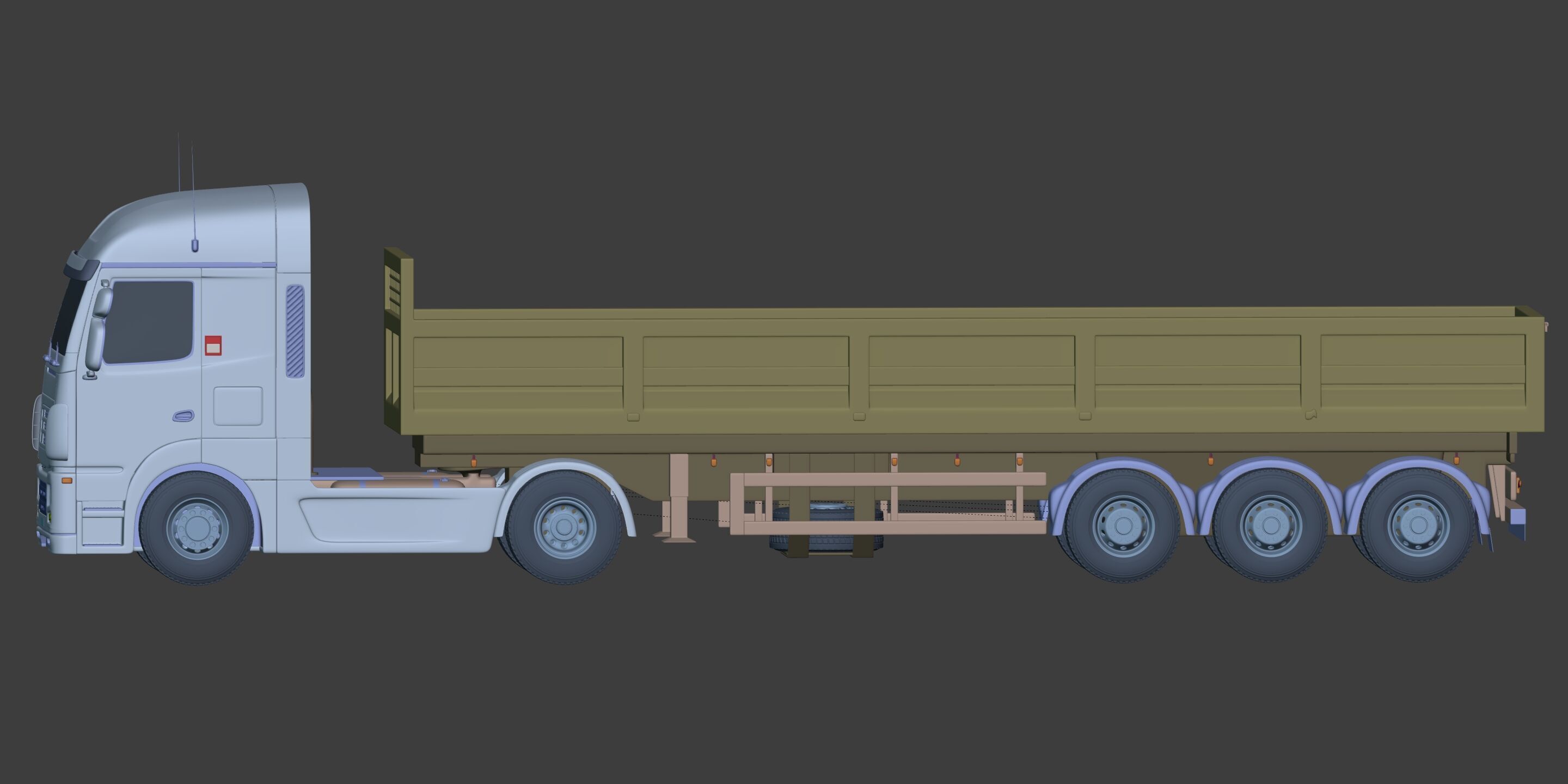 Generic Tipping - Dump- Construction Heavy Truck 3D model_7