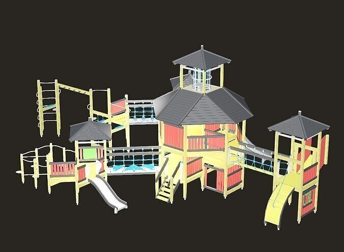 3D Metal Child Playpen 010 3D Model Low-poly 3D model