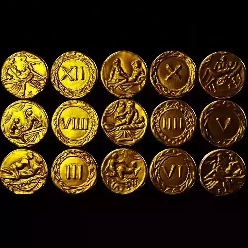 Roman Spintria Coin Set - Exclusive Historical Collection 3D print model