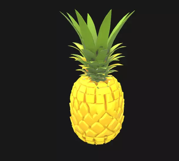 Low Poly Pineapple - Stylized 3D Model for Games and Animations Low-poly 3D model
