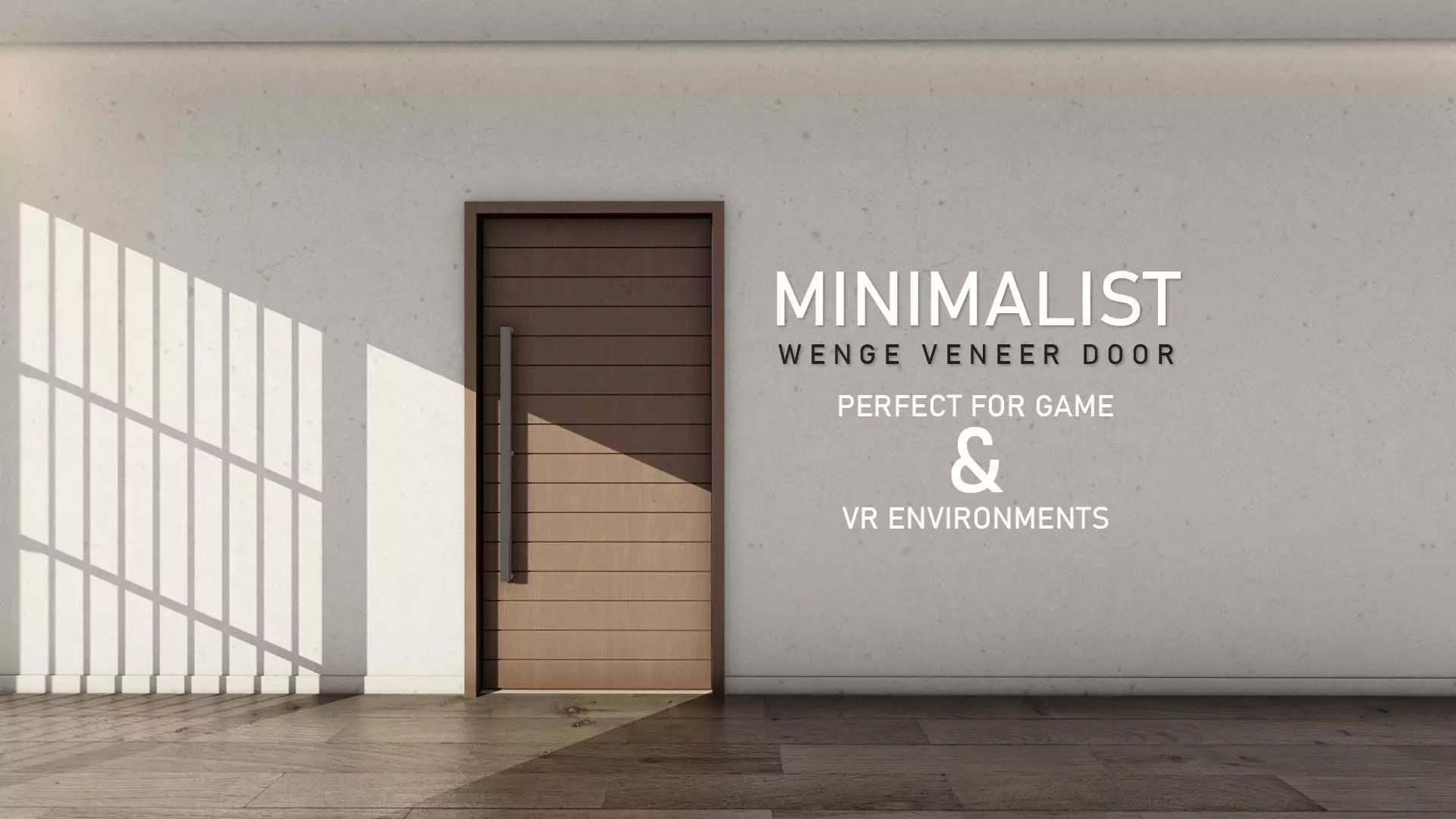 Minimalist Wenge Veneer Door Architectural 3D Model Door 7 Low-poly 3D model_0