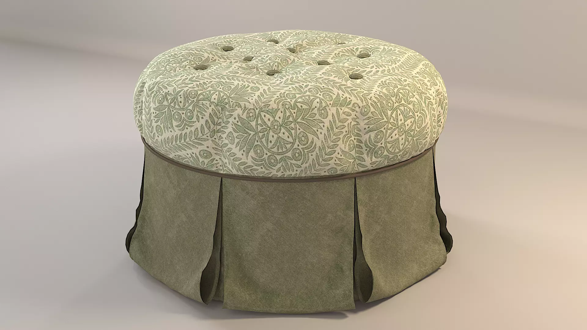 Tufted Chic Ottoman 3D model