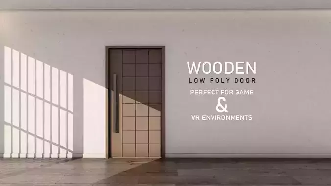 Wood Panel Door low poly asset Door 8 Low-poly 3D model