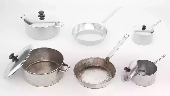 Pots and pan worn-out and normal