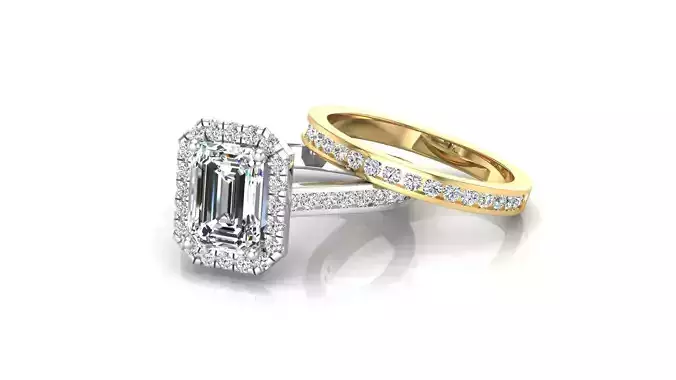 Engagement Ring With Sit Flush Wedding Band