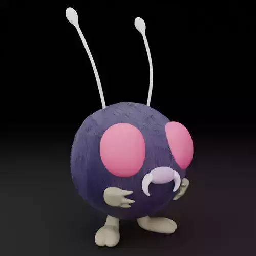Venonat pokemon bug 3D model fluffy
