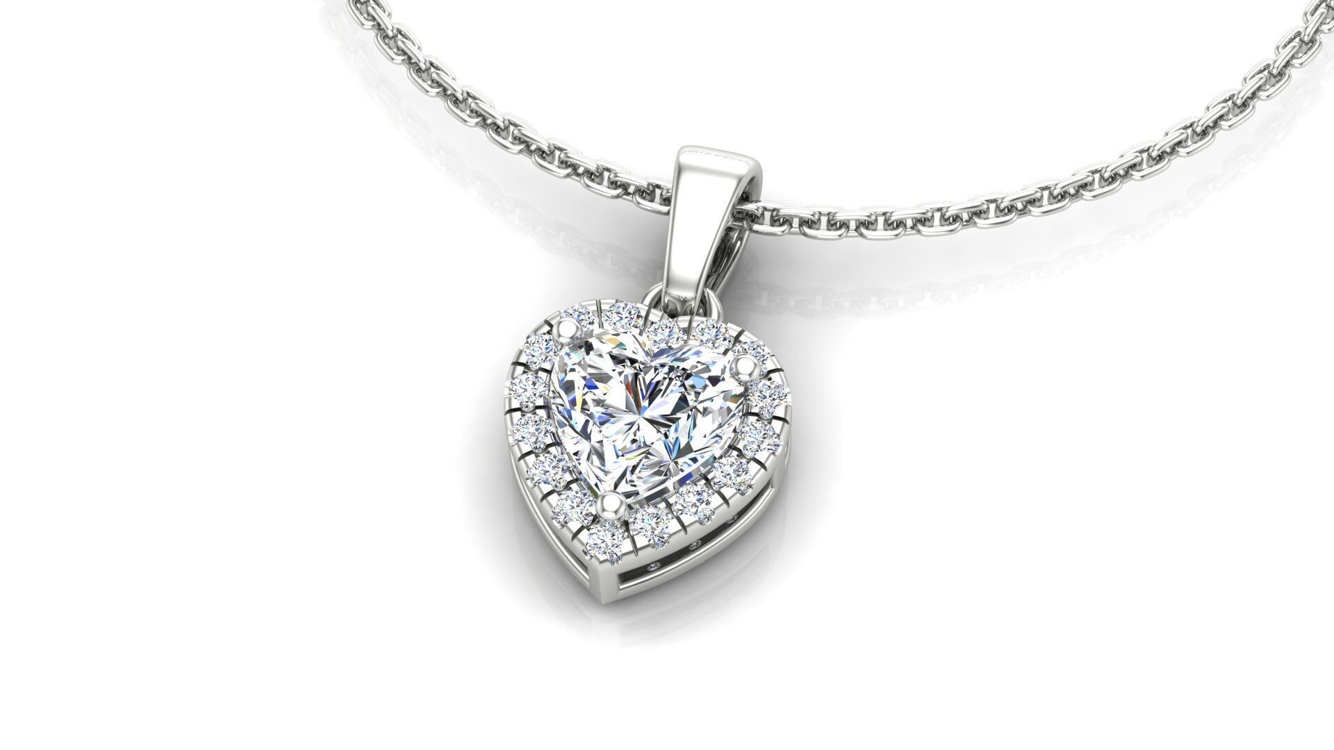 Heart Pendant With Halo 3D print model_1