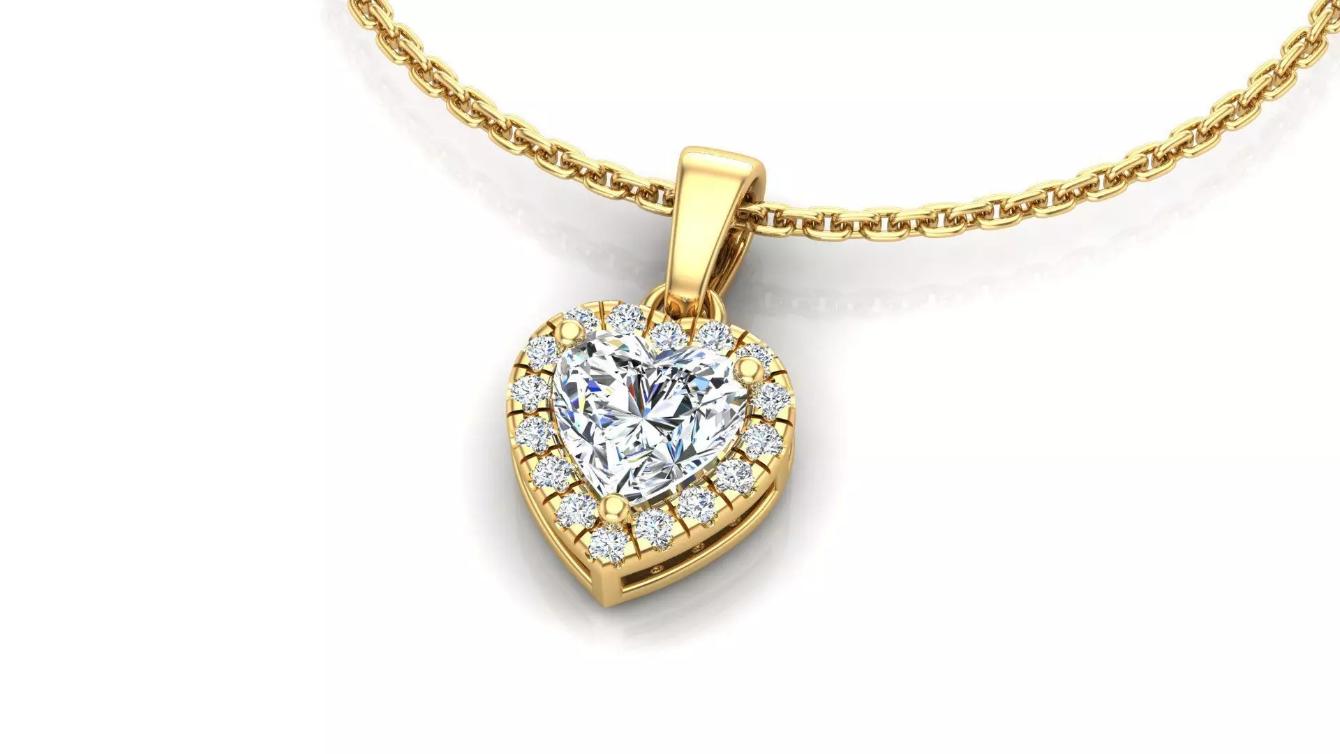 Heart Pendant With Halo 3D print model_0