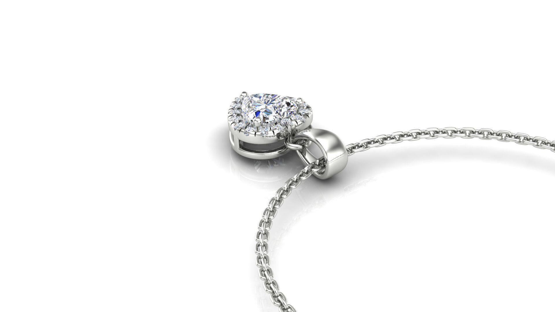 Heart Pendant With Halo 3D print model_2