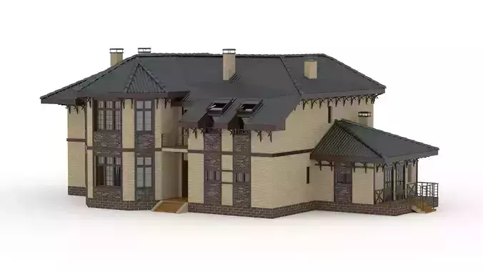 Brown Mansion 3D model