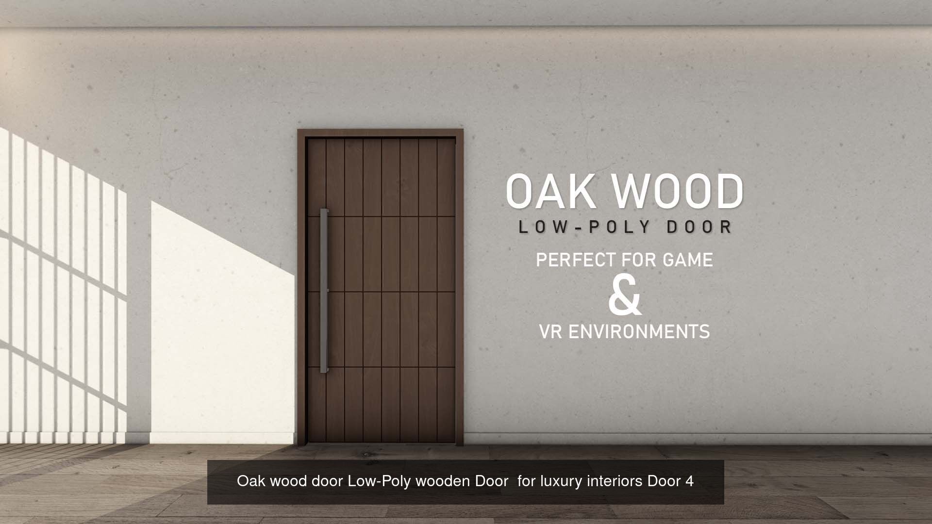 Set of 10 Realistic Wooden door collection low poly Doors _4