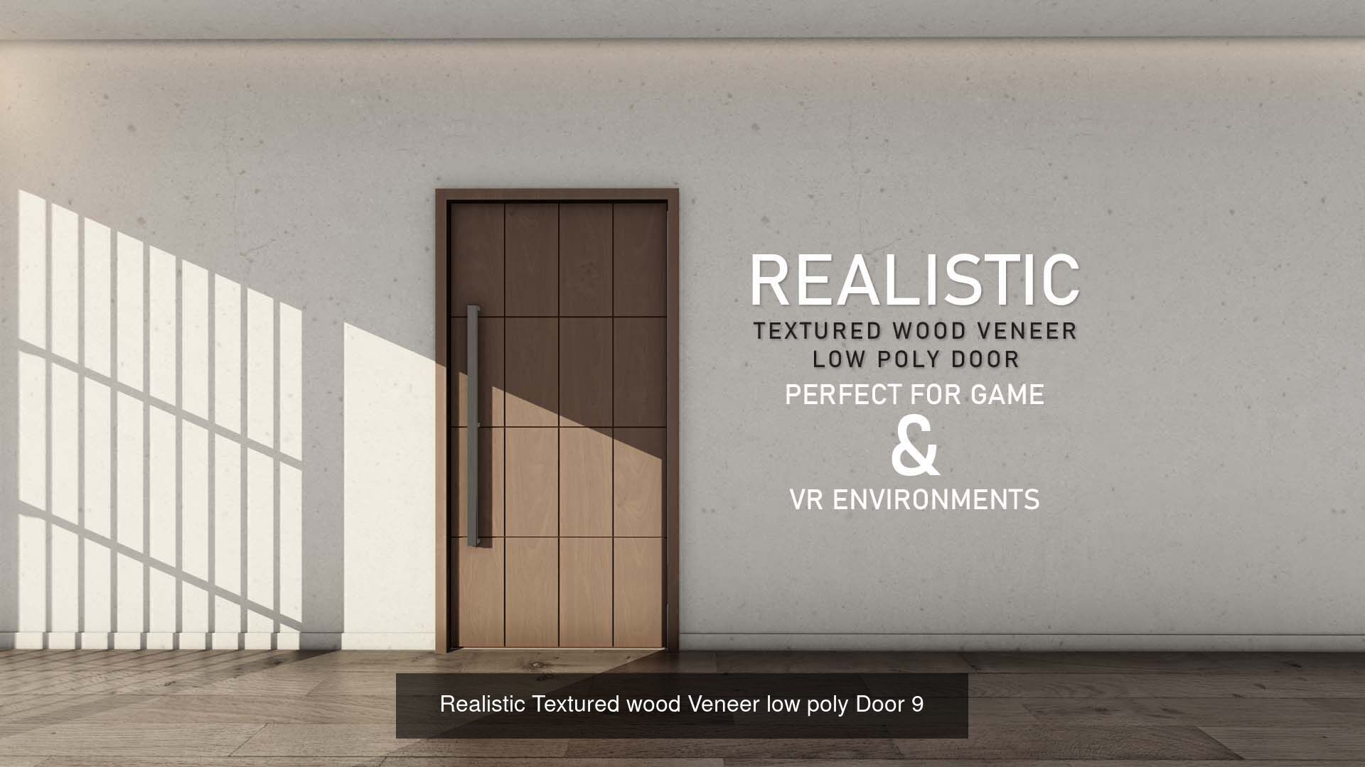 Set of 10 Realistic Wooden door collection low poly Doors _9