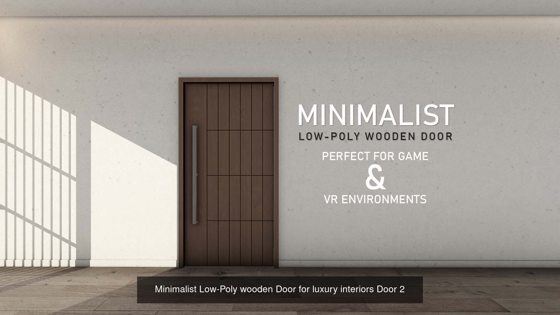 Set of 10 Realistic Wooden door collection low poly Doors _2