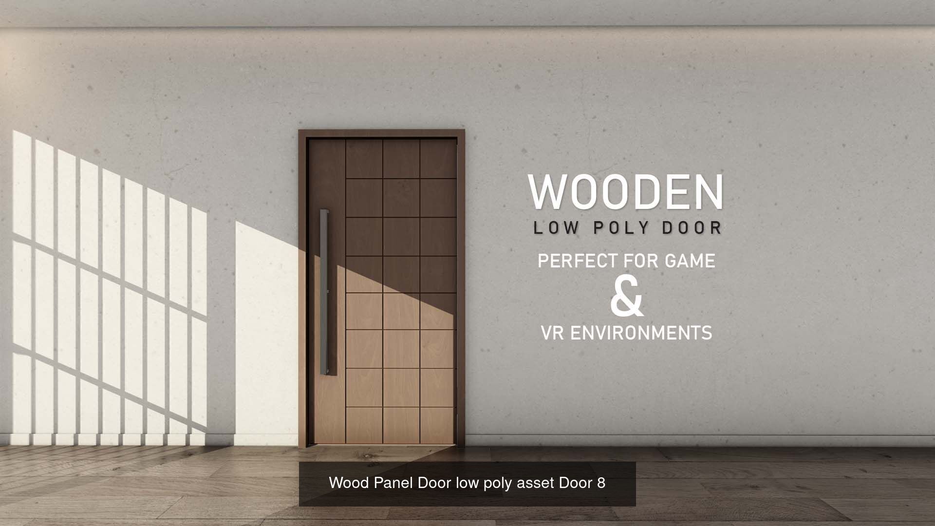 Set of 10 Realistic Wooden door collection low poly Doors _8