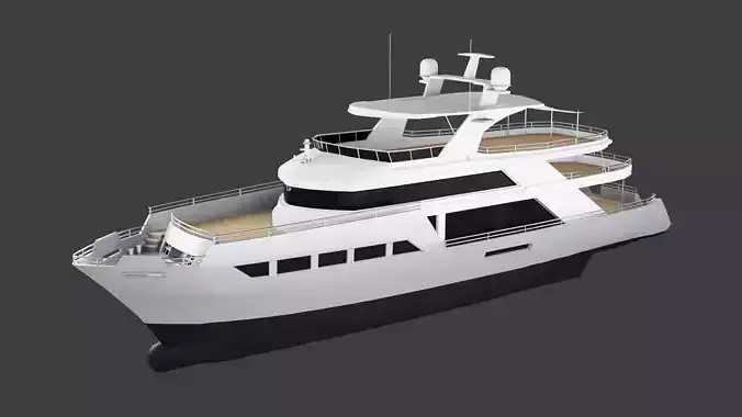 Low-Poly Luxury Yacht
