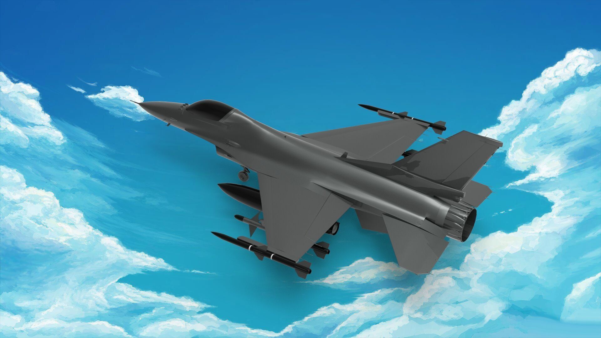 General Dynamics F-16 Fighting Falcon 3D model_2