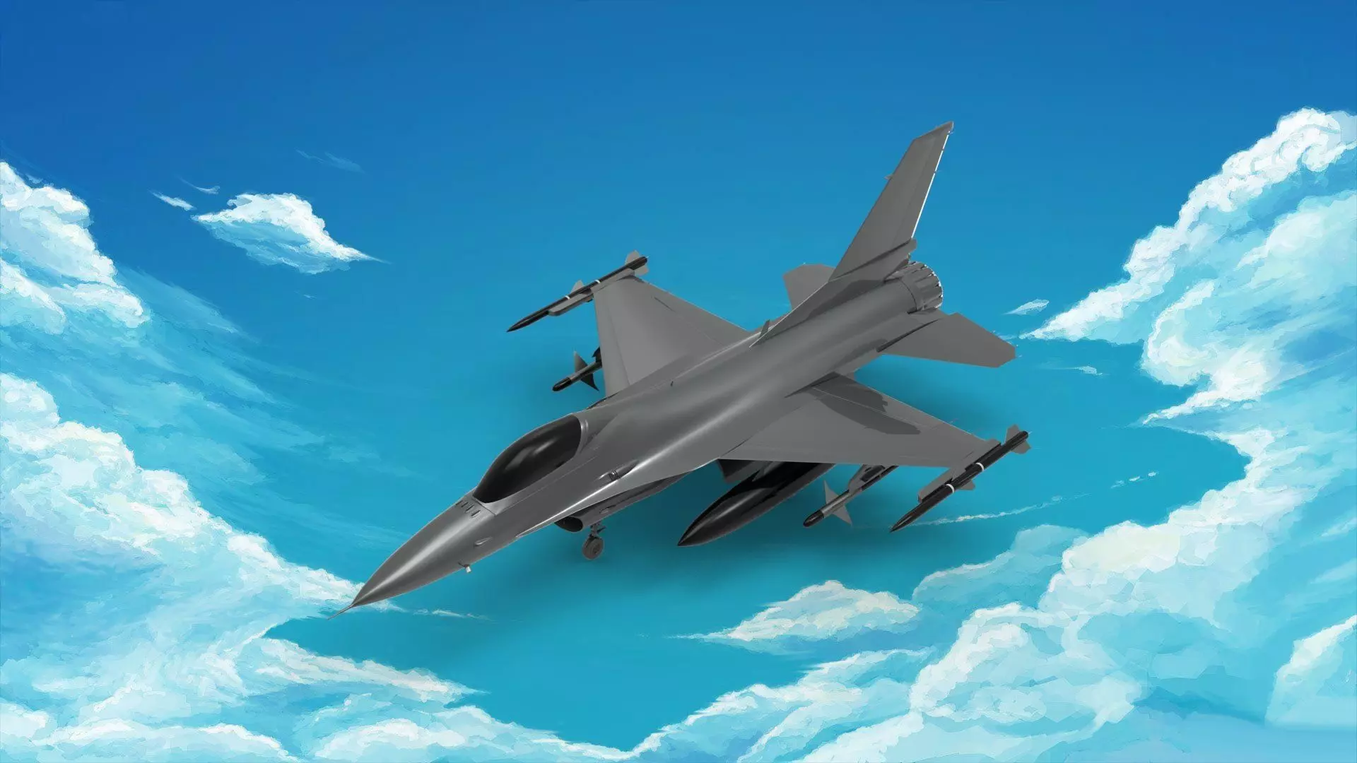 General Dynamics F-16 Fighting Falcon 3D model_0