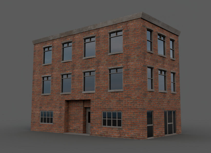 Lowpoly Building 3D Model Low-poly 3D model_2