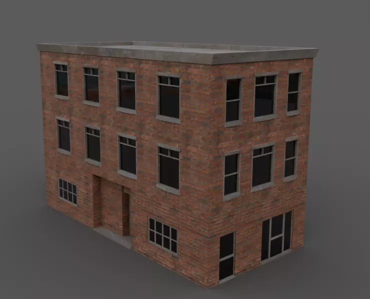 Lowpoly Building 3D Model Low-poly 3D model_0
