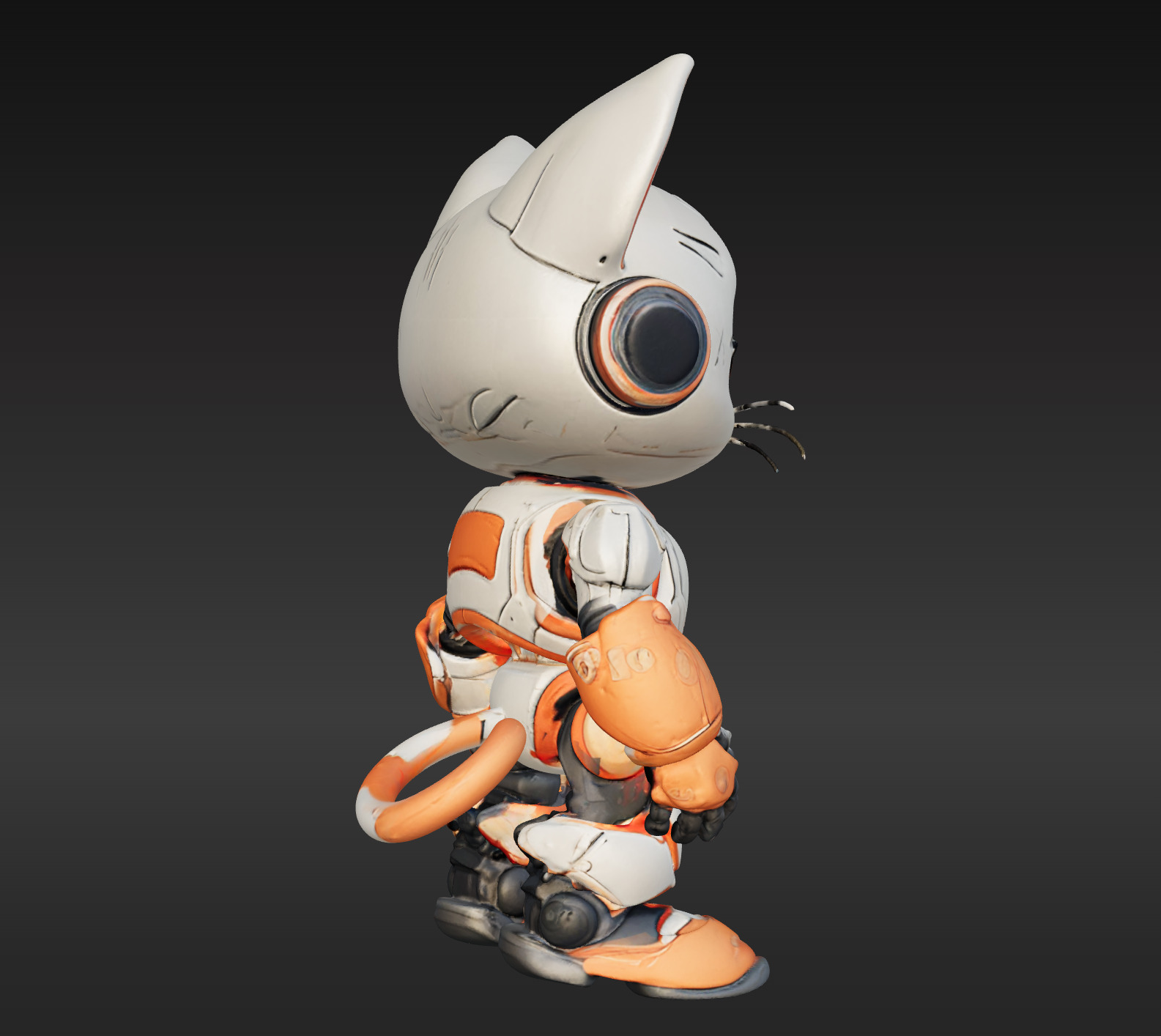 3D Model of Cute Robo Cat - Animated and Printable 3D print model_4