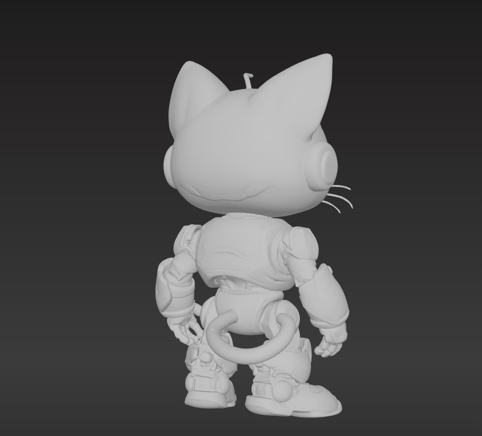 3D Model of Cute Robo Cat - Animated and Printable 3D print model_6