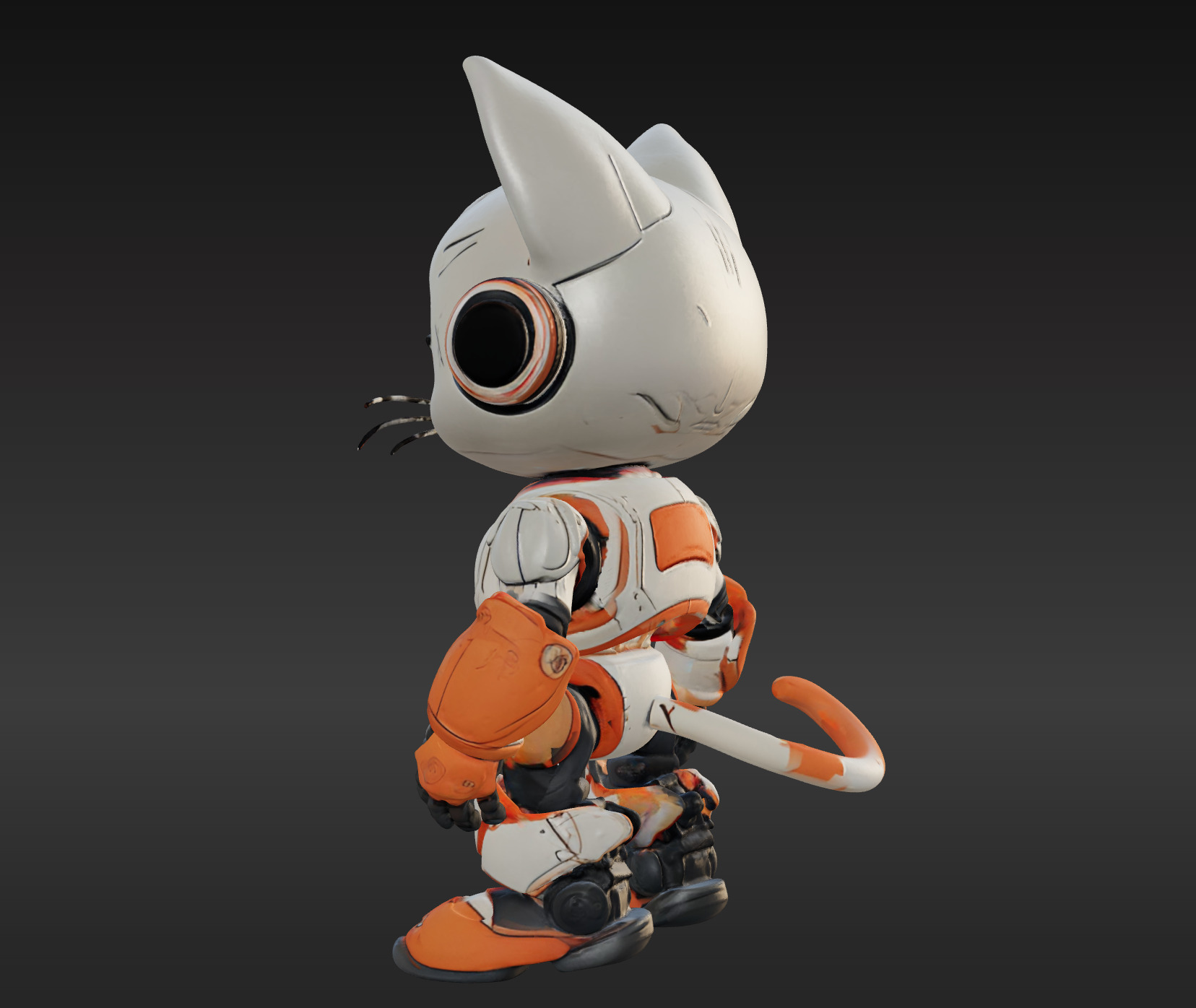 3D Model of Cute Robo Cat - Animated and Printable 3D print model_3