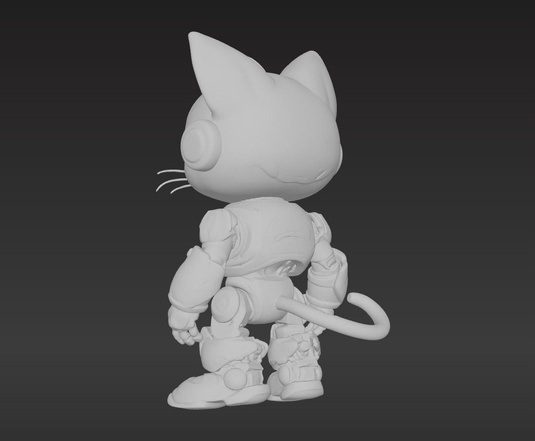 3D Model of Cute Robo Cat - Animated and Printable 3D print model_10