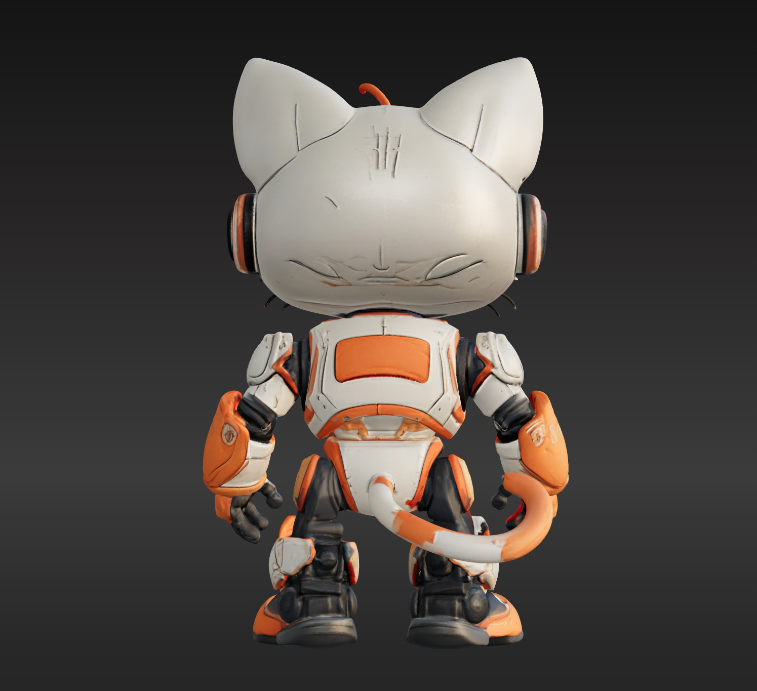 3D Model of Cute Robo Cat - Animated and Printable 3D print model_5
