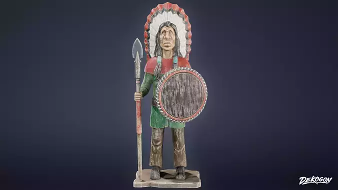 DIVE BAR - Wooden Statue 01 - LOW POLY