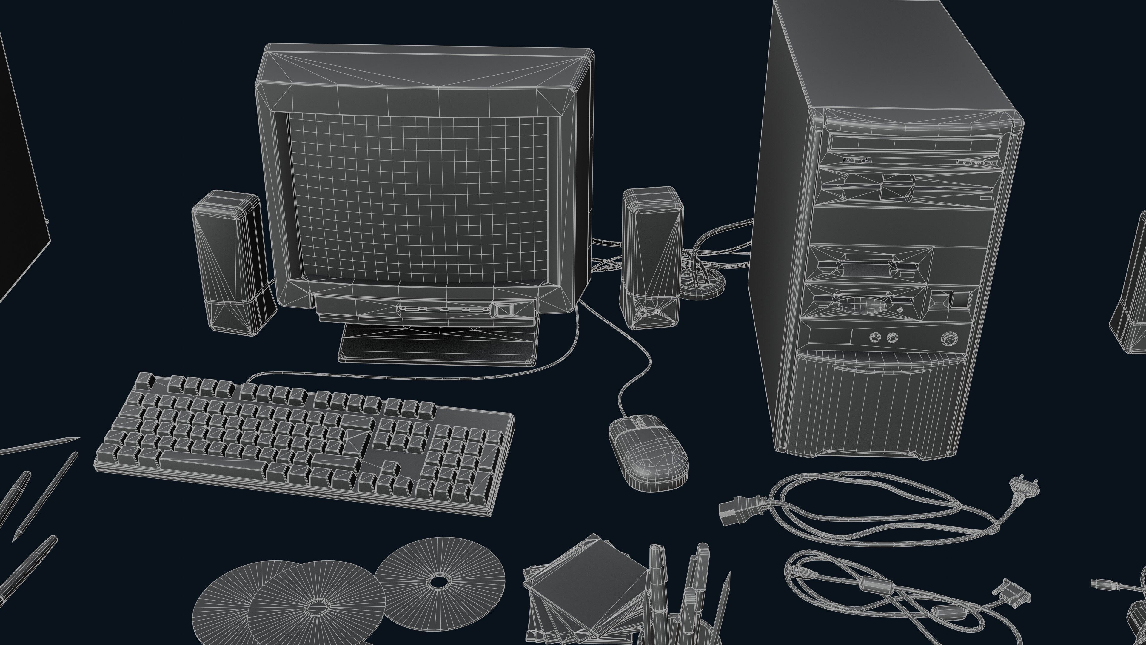 2000s Office Low-poly 3D model_22