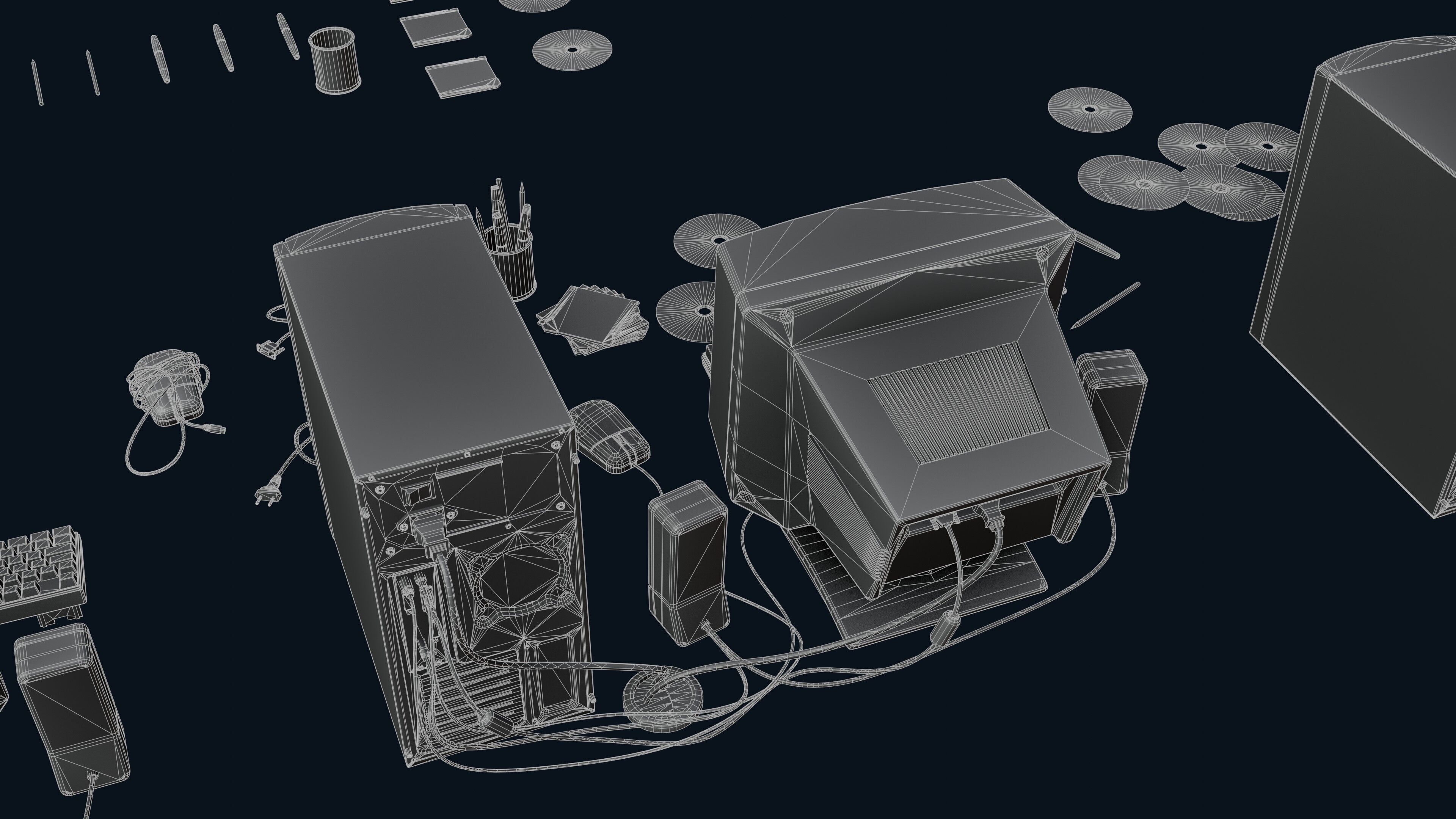 2000s Office Low-poly 3D model_21