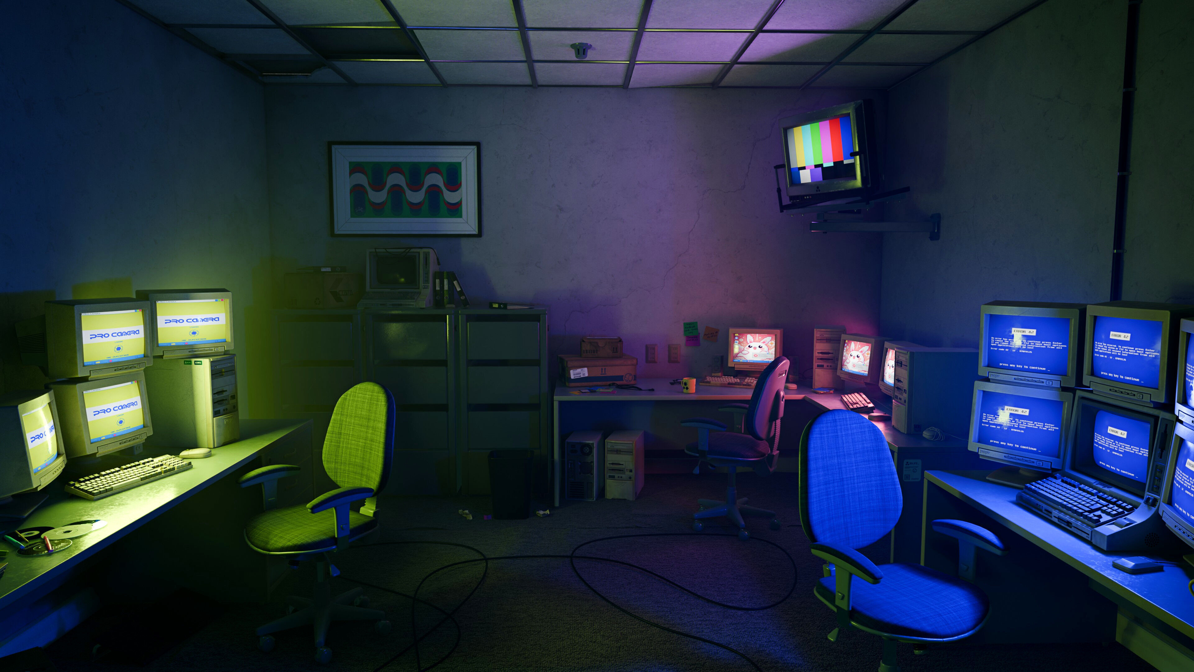 2000s Office Low-poly 3D model_4