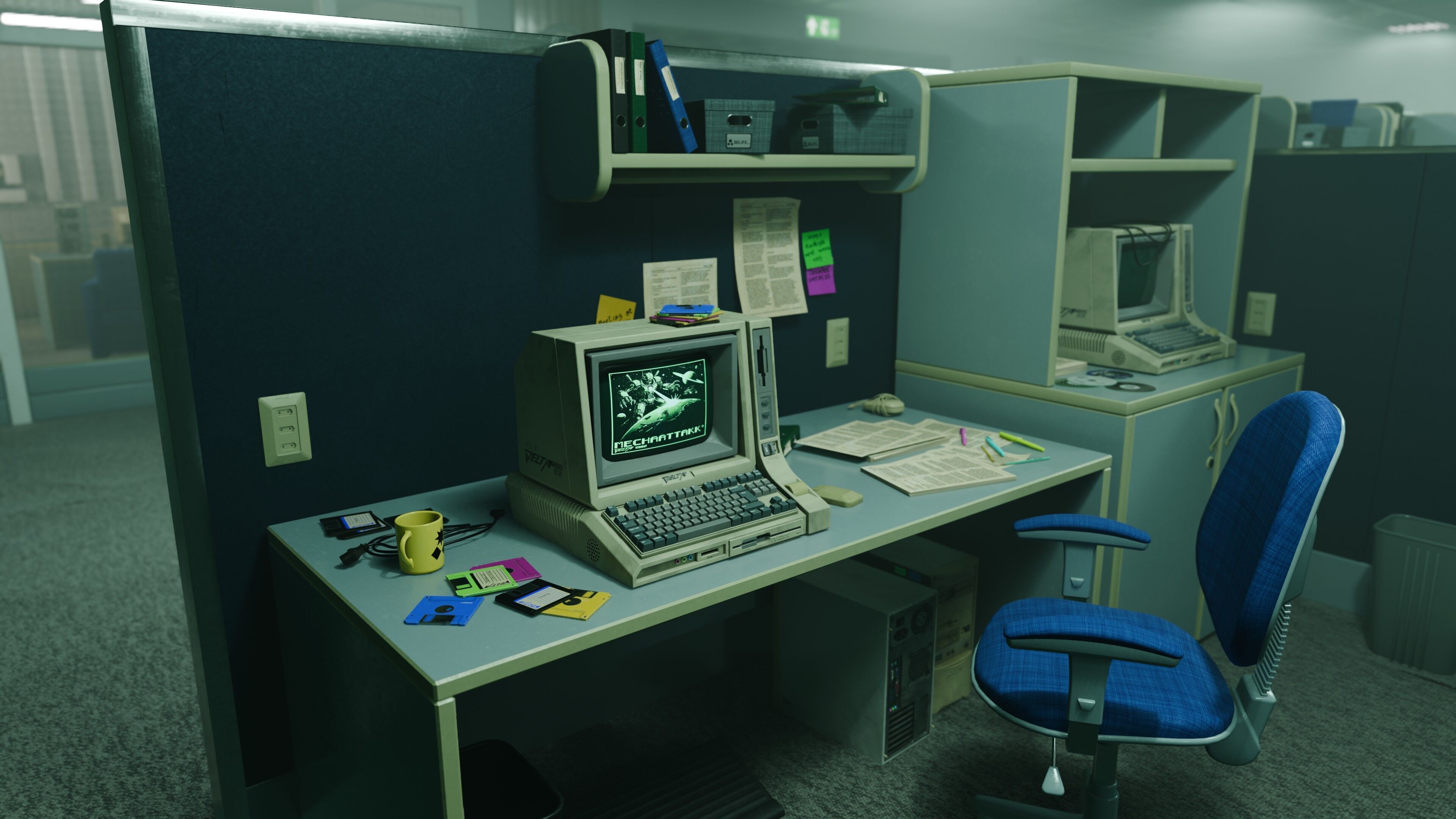 2000s Office Low-poly 3D model_6