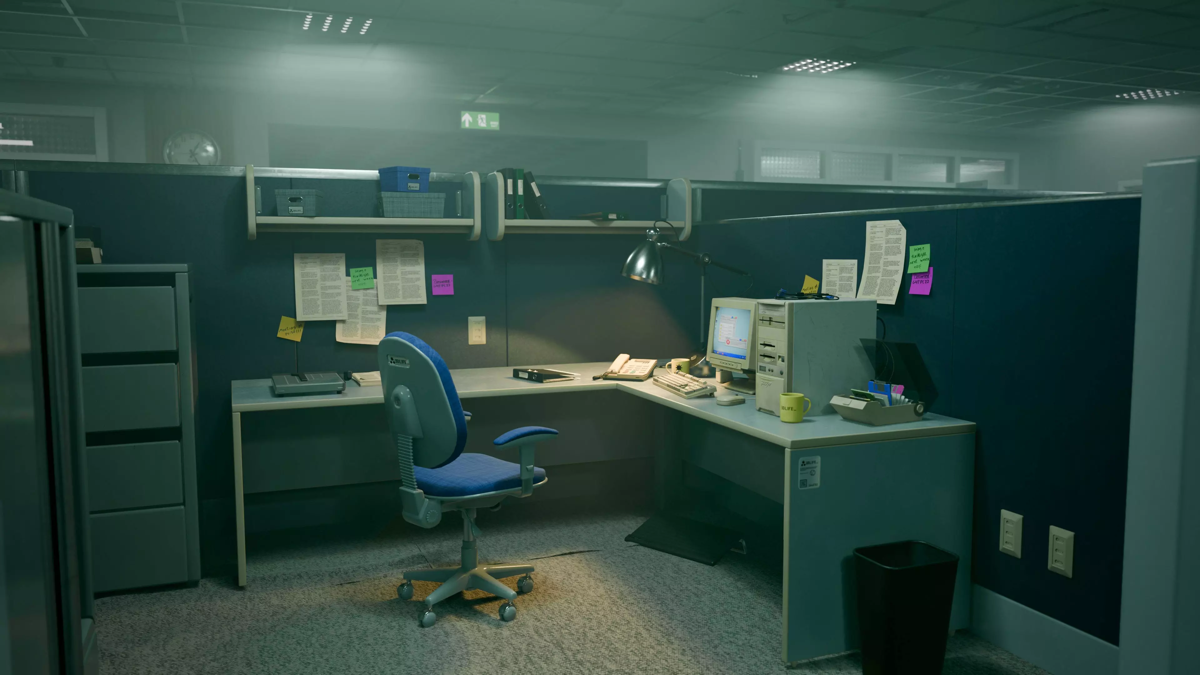 2000s Office Low-poly 3D model_0