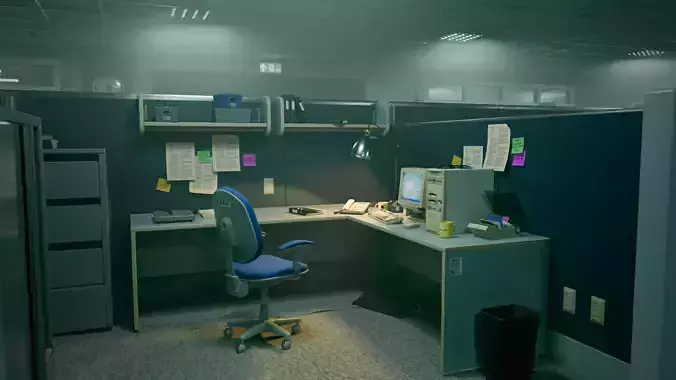 2000s Office Low-poly 3D model