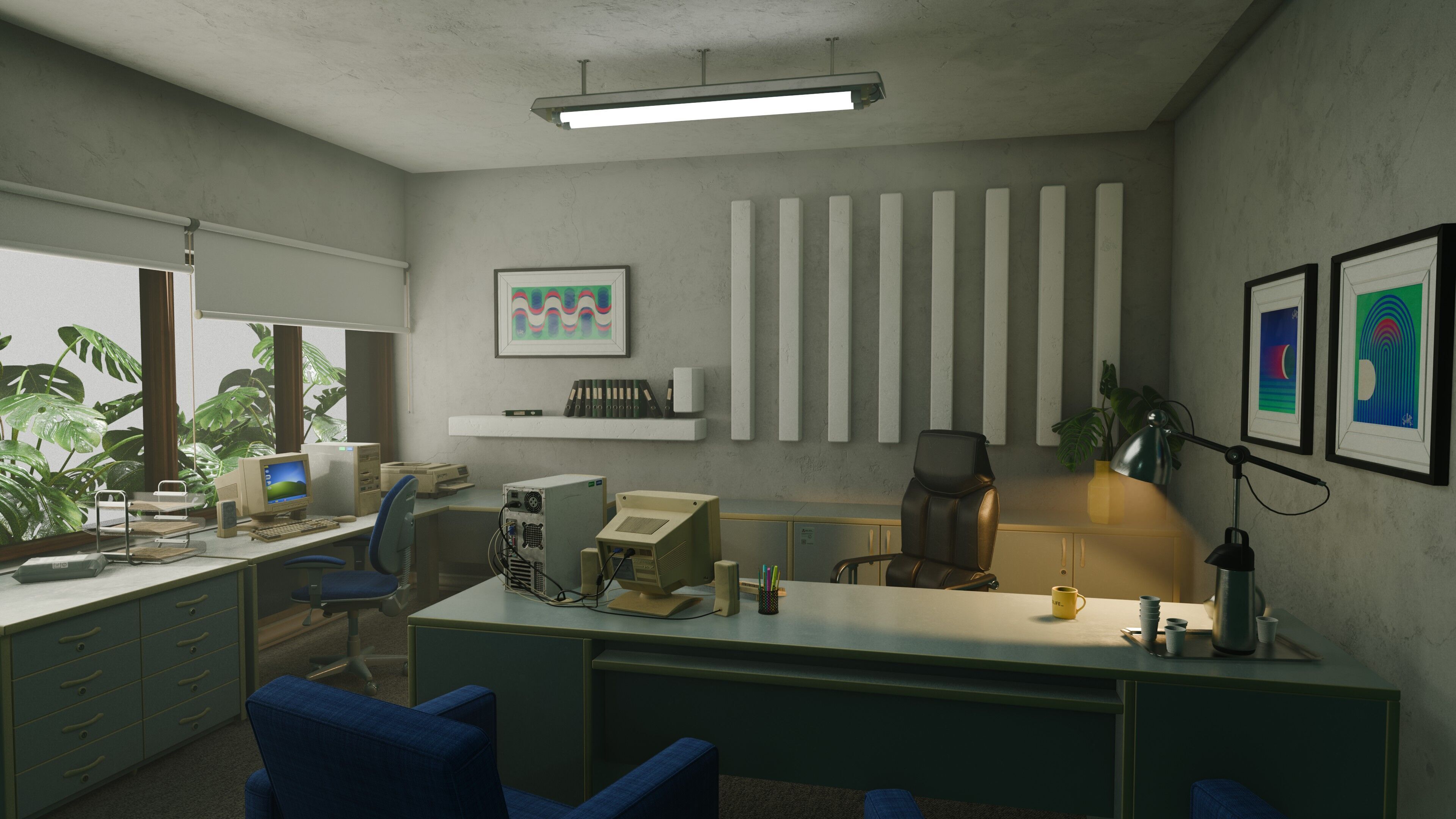 2000s Office Low-poly 3D model_1