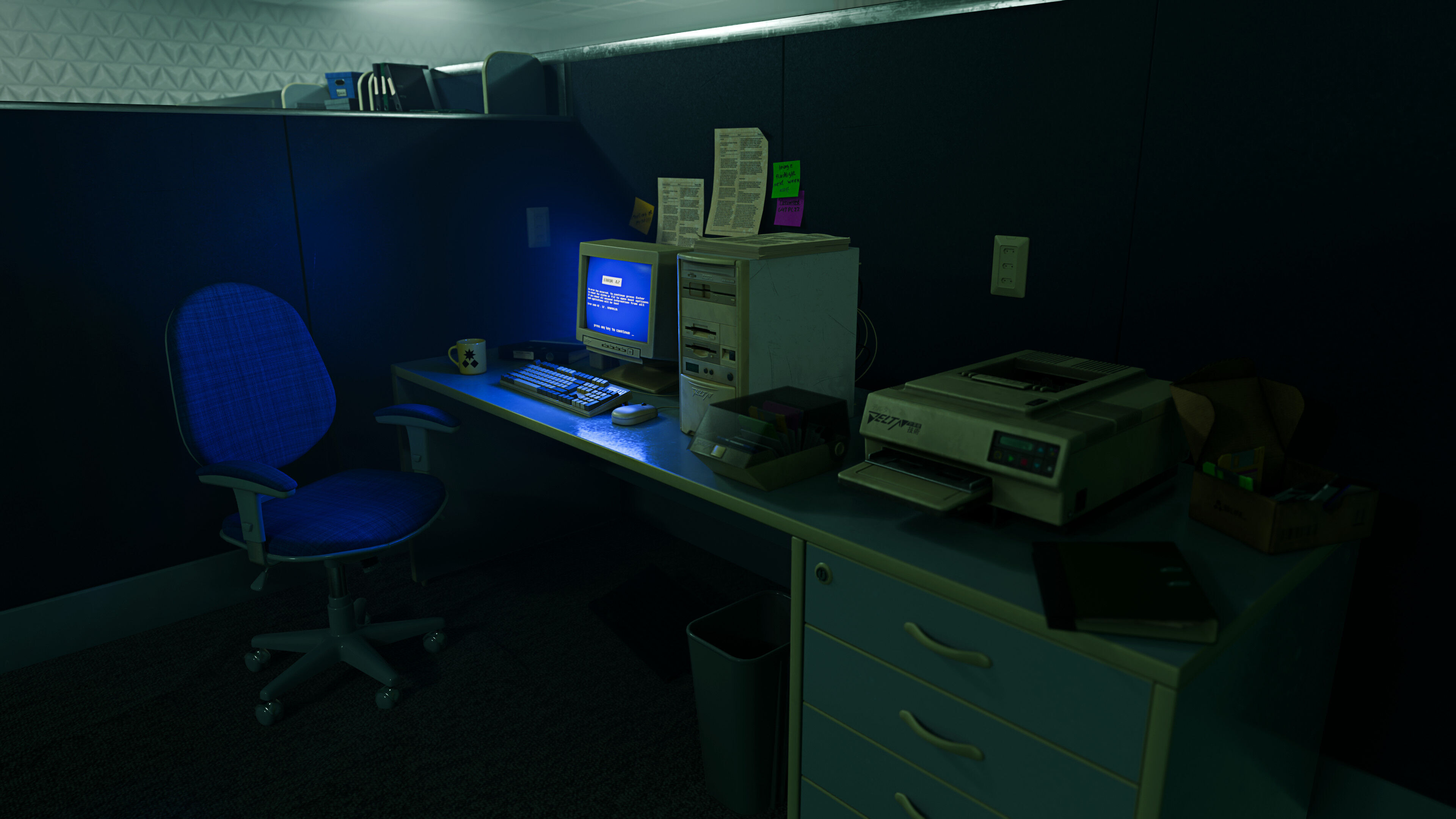 2000s Office Low-poly 3D model_14