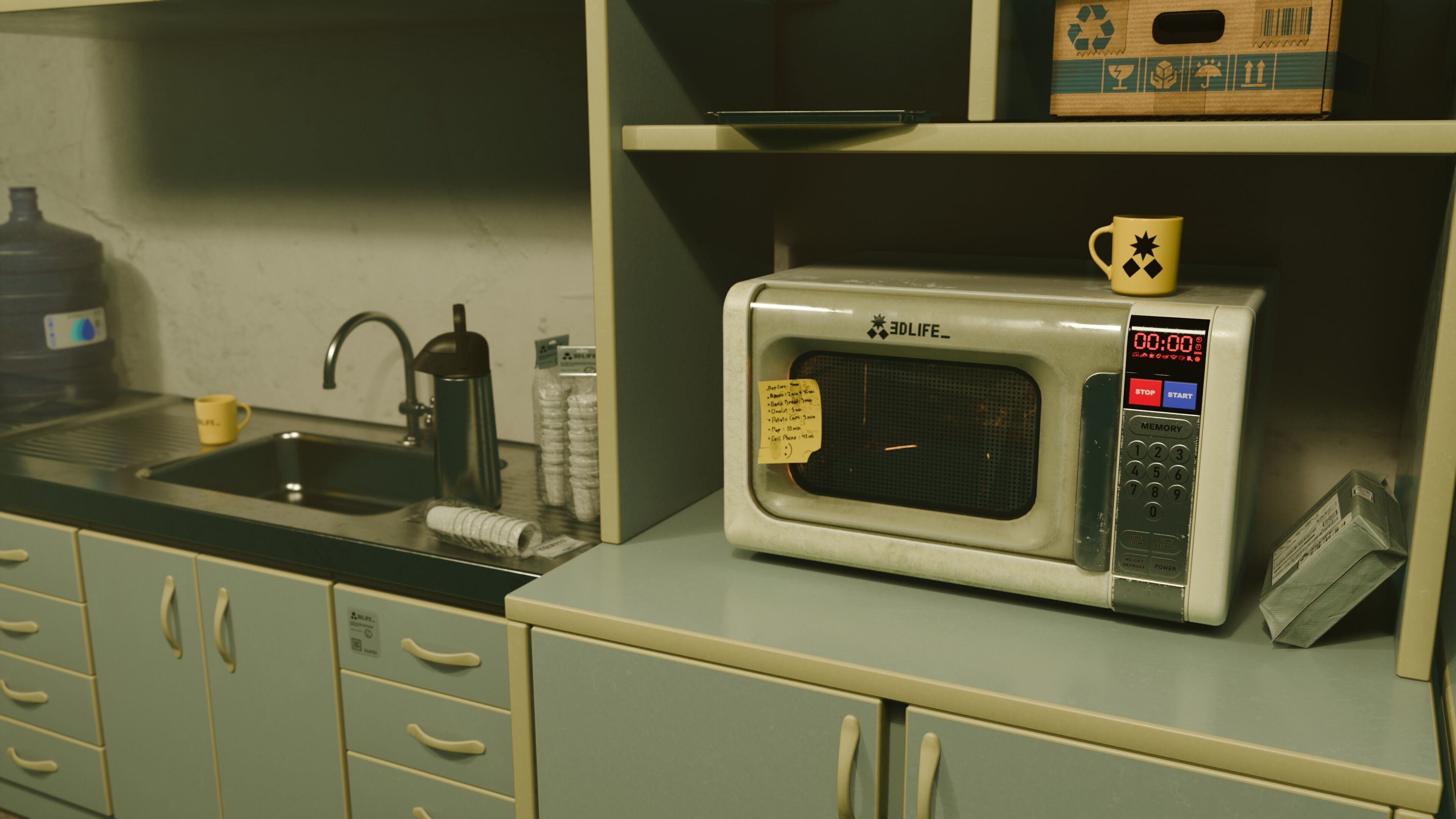 2000s Office Low-poly 3D model_16