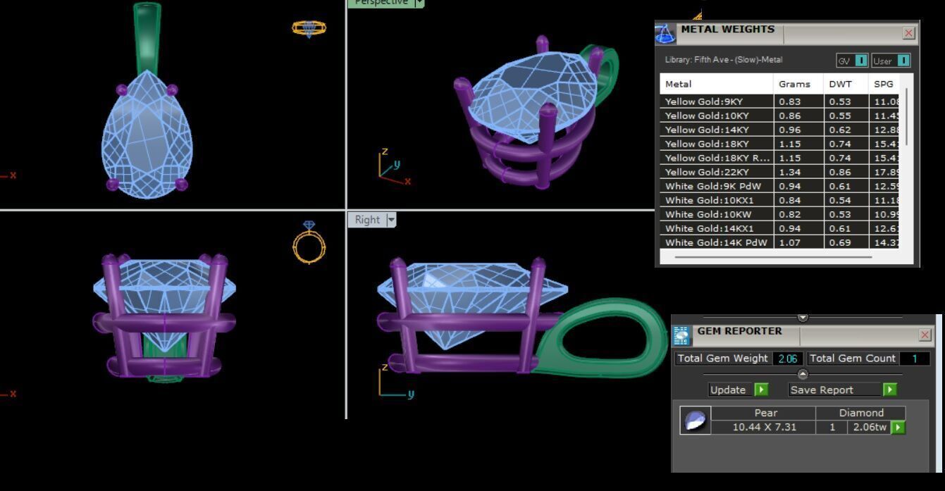 Solitaire Diamond Pendant 360 Animation Renders 3dm stl details 3D print model_13