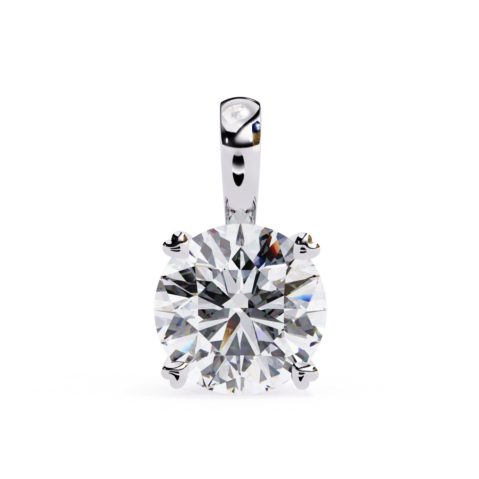 Solitaire Diamond Pendant 360 Animation Renders 3dm stl details 3D print model_17